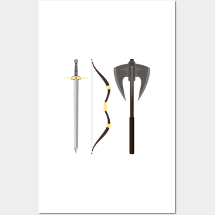 You have my sword and my bow and my axe - White - Fantasy Posters and Art